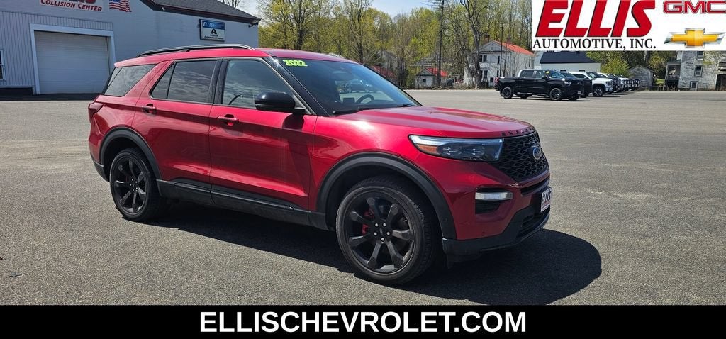 2022 Ford Explorer ST in Red — front three-quarter view