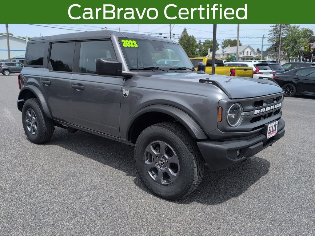 2023 Ford Bronco Big Bend in Gray — front three-quarter view