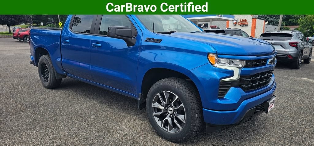 2023 Chevrolet Silverado 1500 RST in Glacier Blue Metallic — front three-quarter view