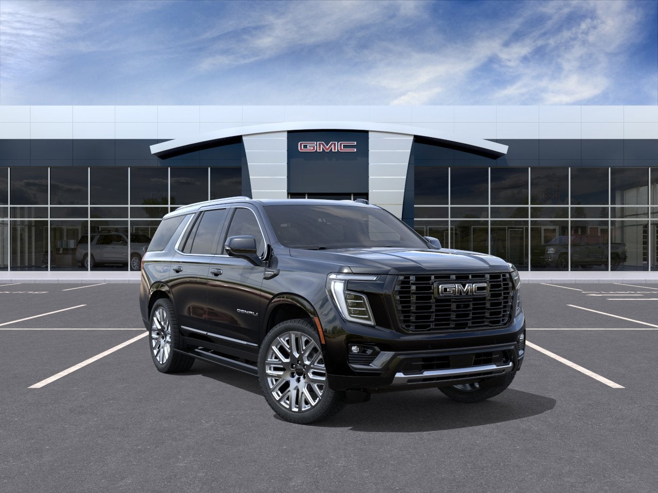 2026 GMC Yukon Denali Ultimate in Onyx Black — front three-quarter view