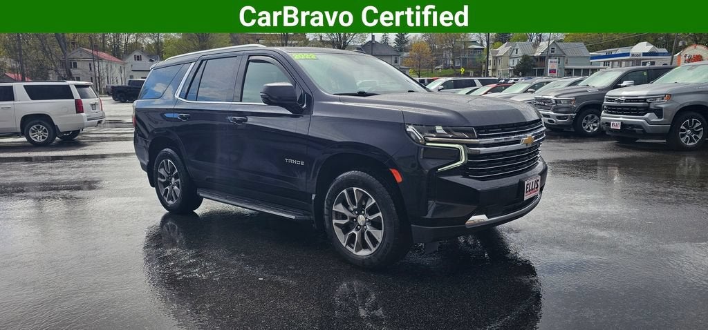 2022 Chevrolet Tahoe LT in Midnight Blue Metallic — front three-quarter view