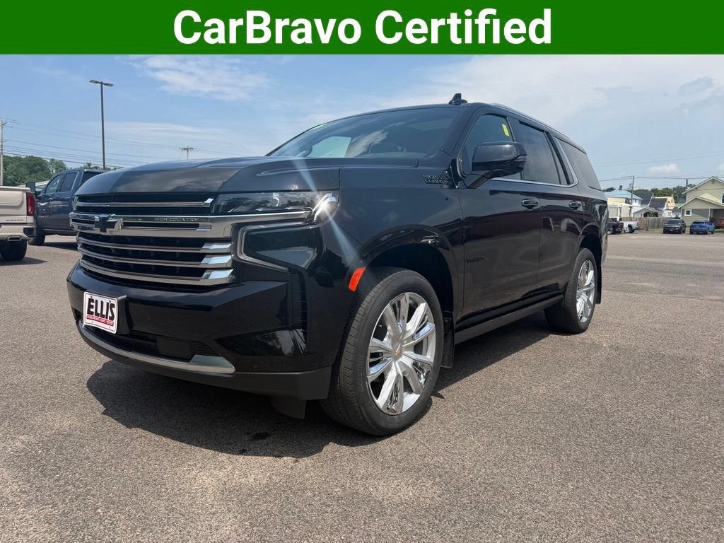 2023 Chevrolet Tahoe High Country in Black — front three-quarter view
