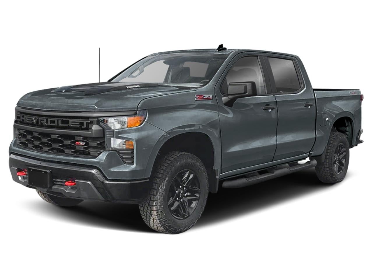 2025 Chevrolet Silverado 1500 Custom Trail Boss in Slate Gray Metallic — front three-quarter view