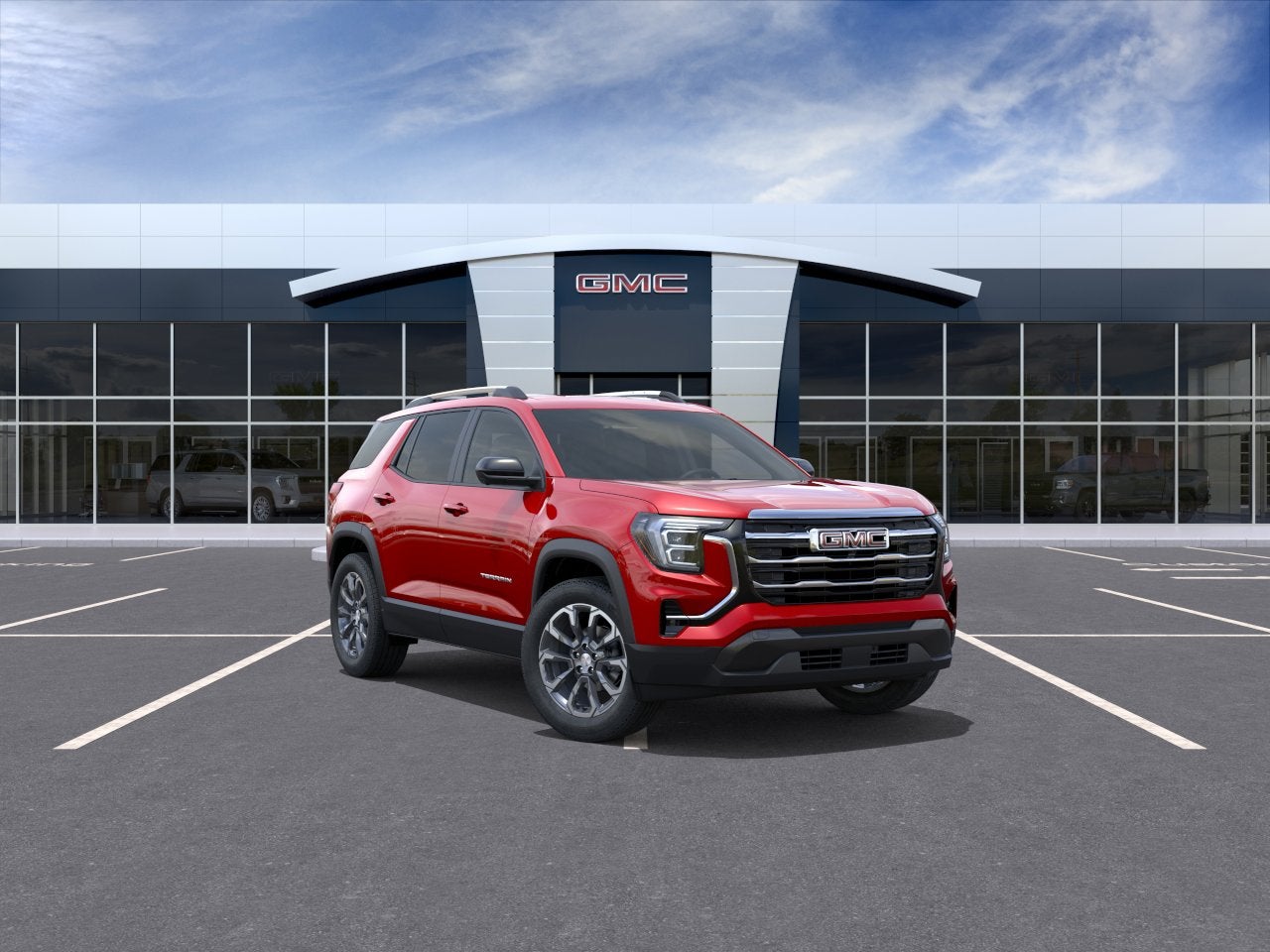 2026 GMC Terrain Elevation in Volcanic Red Tintcoat — front three-quarter view